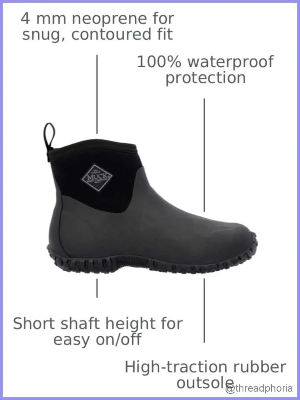 Muckster II Ankle Boot Neoprene High Traction Round Toe Work Boot